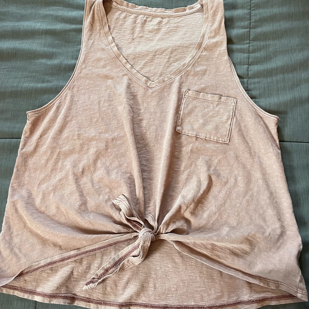 American eagle tied tank dusty rose L
